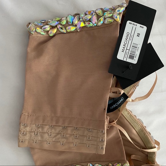 Marciano embellished crystal bustier xs NWT nude - Picture 10 of 15